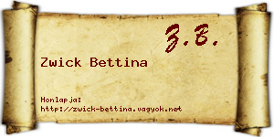 Zwick Bettina névjegykártya